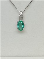 Collana Gemoro Donna Smeraldi in Oro bianco Diamante 0.05 Ct PC082BIA.SM - PC082BIA.SM